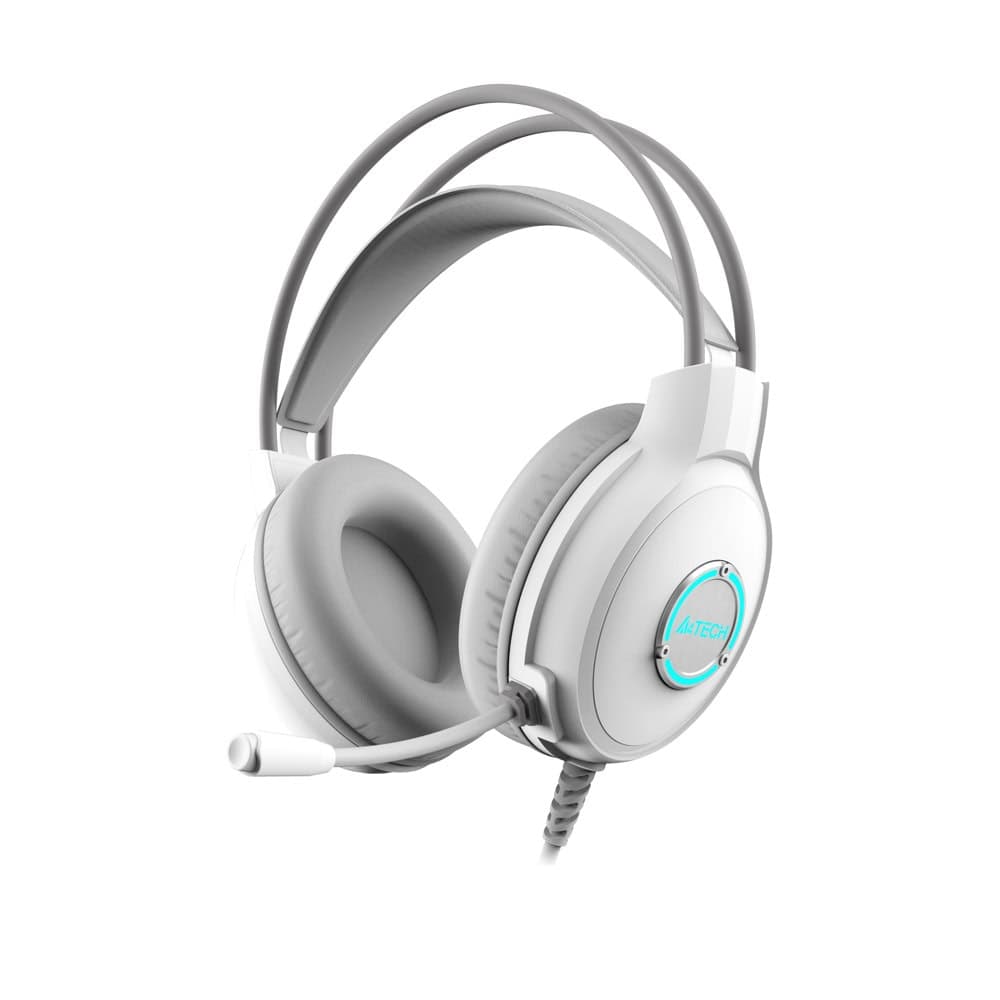 Слушалки А4tech Fstyler FH300U, жични, гейминг, 50mm драйвери, подсветка, микрофон, USB, бели