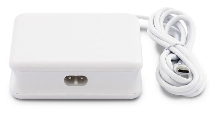 Захранване за ел. мрежа с вграден USB-C кабел за зареждане на компютри с USB-C порт и допълнителен USB изход за зареждане на мобилни устройства - LMP USB-C Power Adapter 61W