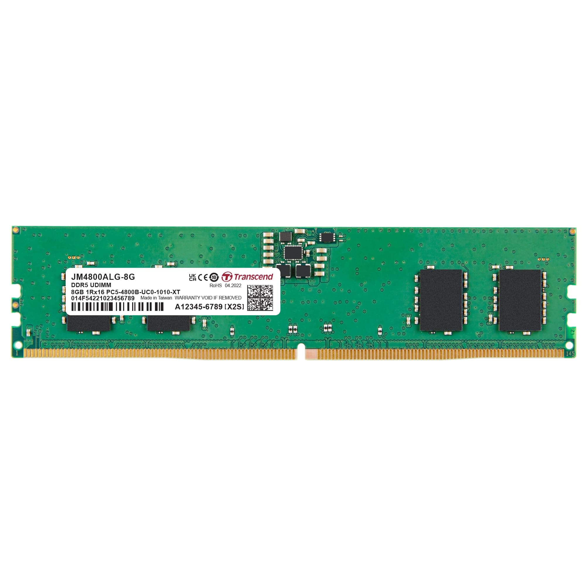 Transcend 8GB JM DDR5 4800 U-DIMM 1Rx16 1Gx16 CL40 1.1V