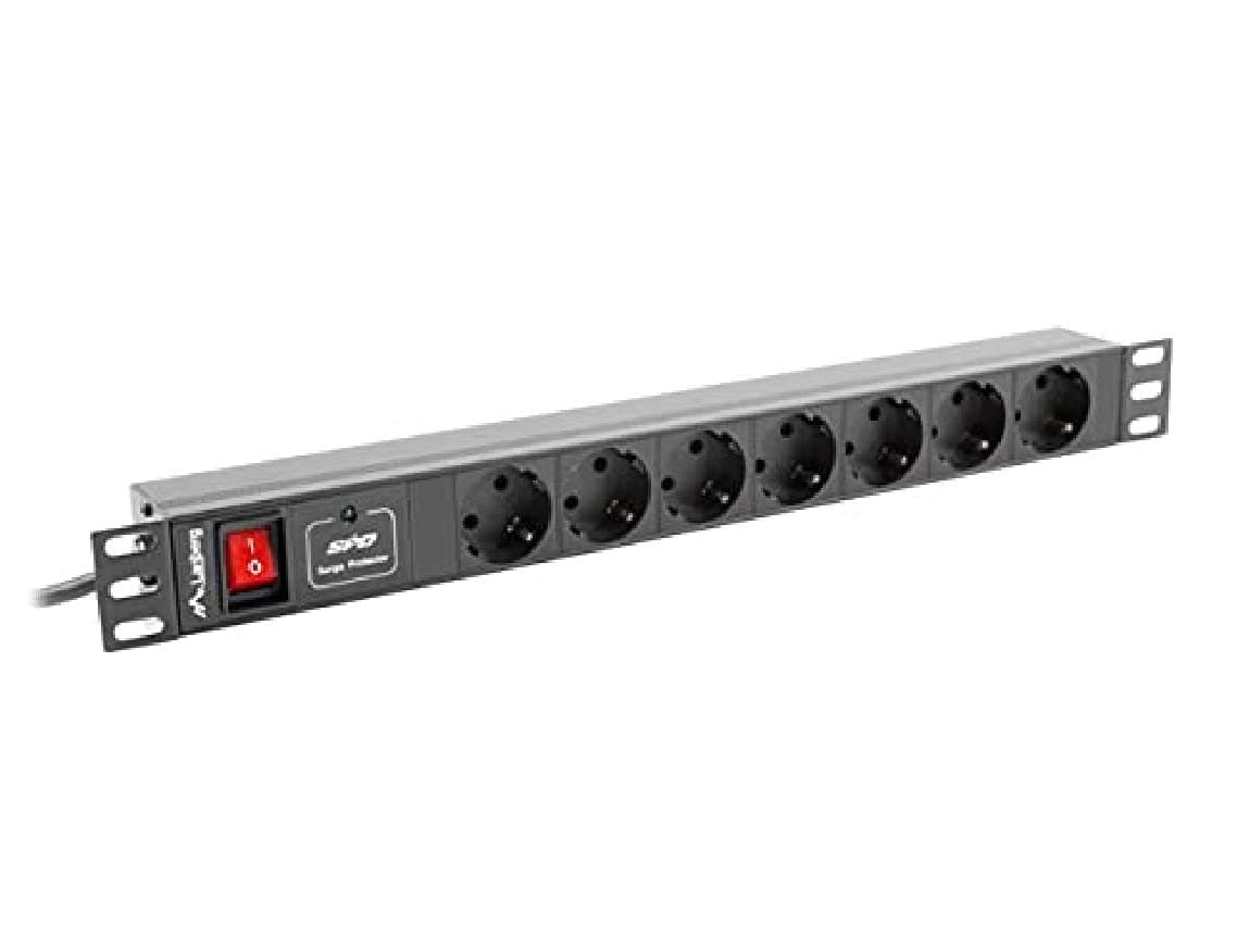 Lanberg power distribution unit (PDU) 19"1U 16A 7 SOCKETS SCHUKO 2M, black