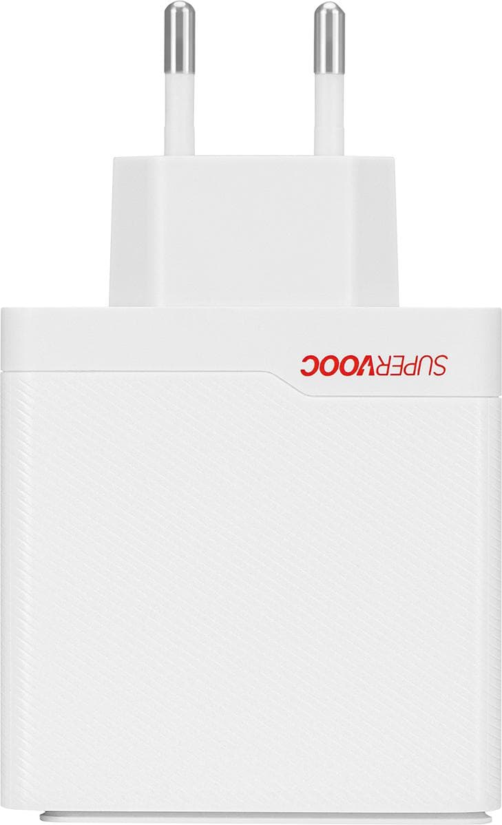 Захранване за ел. мрежа за лаптопи, смартфони и таблети с USB-C изход с технология за бързо зареждане USB-C кабел - OnePlus GaN SUPERVOOC Dual Port Fast Wall Charger 120W (бял)