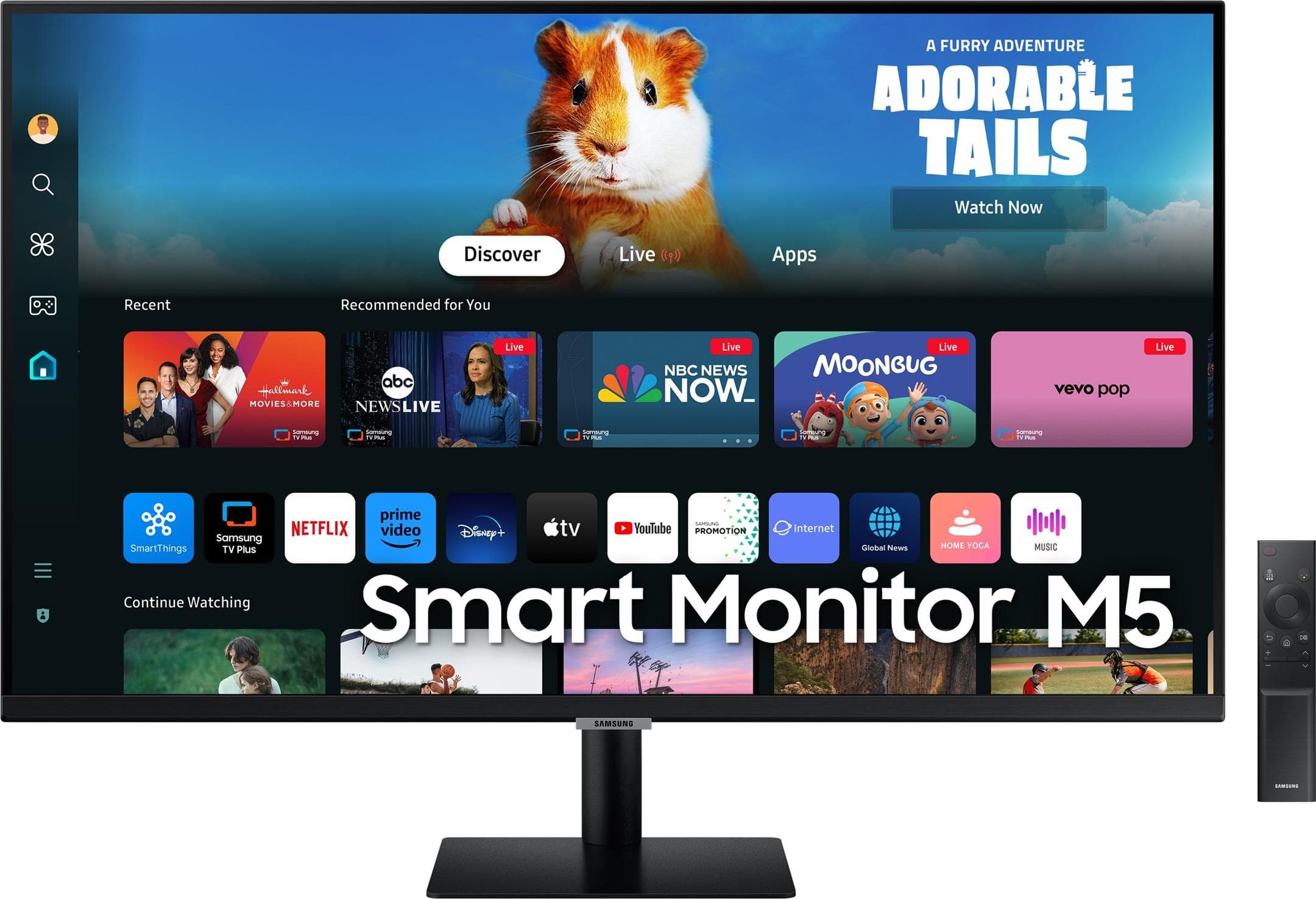 Samsung 27DM500 27" VA LED, SMART 1920x1080 2xUSB 2.0, 2xHDMI 1.4, Wi-Fi 5, Bluetooth, Speakers, Black