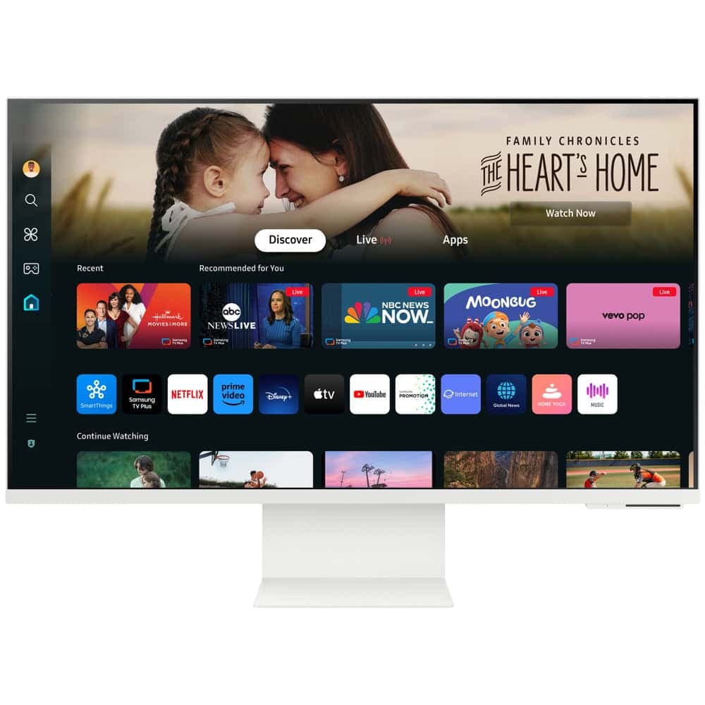 Samsung 32DM801 32" VA SMART 3840x2160, Bluetooth 4.2, WiFi 5, USB-C 65W, 2xUSB, 2xHDMI, Високоговорители, Бял
