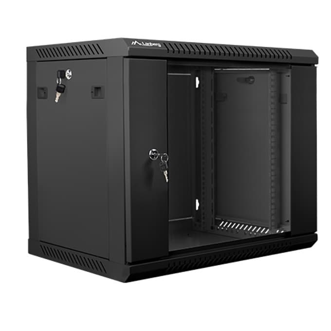 Lanberg rack cabinet 19" wall-mount 9U / 600x450 for self-assembly (flat pack), black