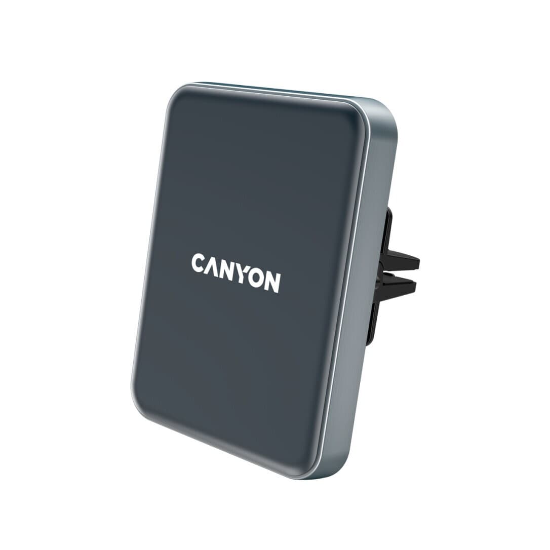 Безжично зарядно устройство Canyon MegaFix CA-15 (CNE-CCA15B), от USB-C към безжично зареждане, със стойка за кола, снабдена с четири мощни магнита за захващане на телефона, 9V, 3A, черно