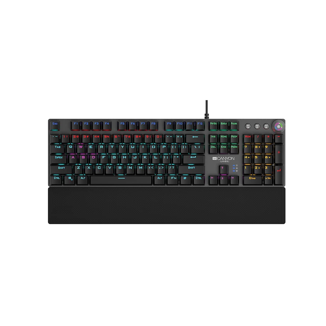 Клавиатура Canyon Nightfall Mechanical Gaming, гейминг, механична, без кирилизация, черна, USB