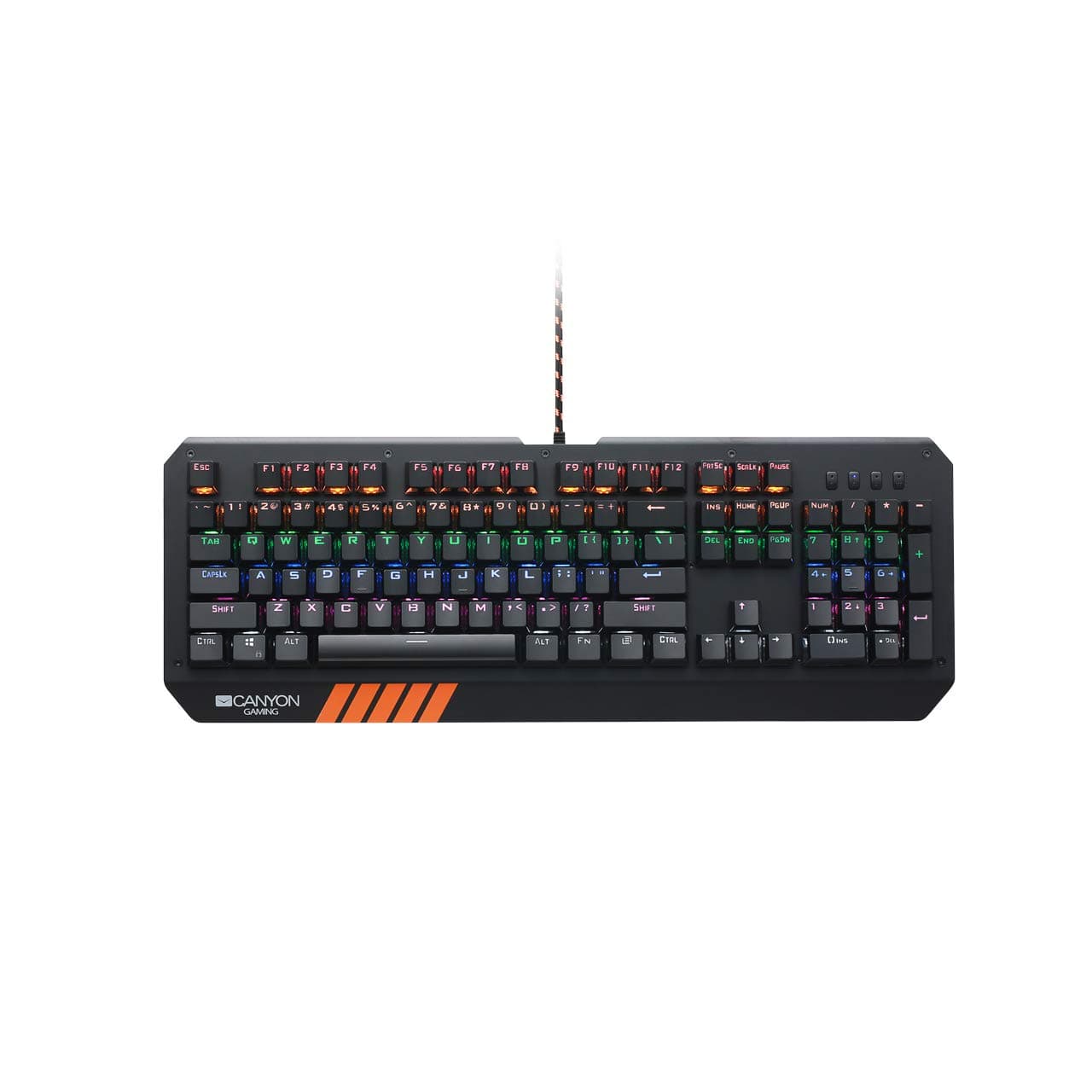 Клавиатура Canyon CND-SKB6, механична, подсветка, програмируеми бутони, черна, USB