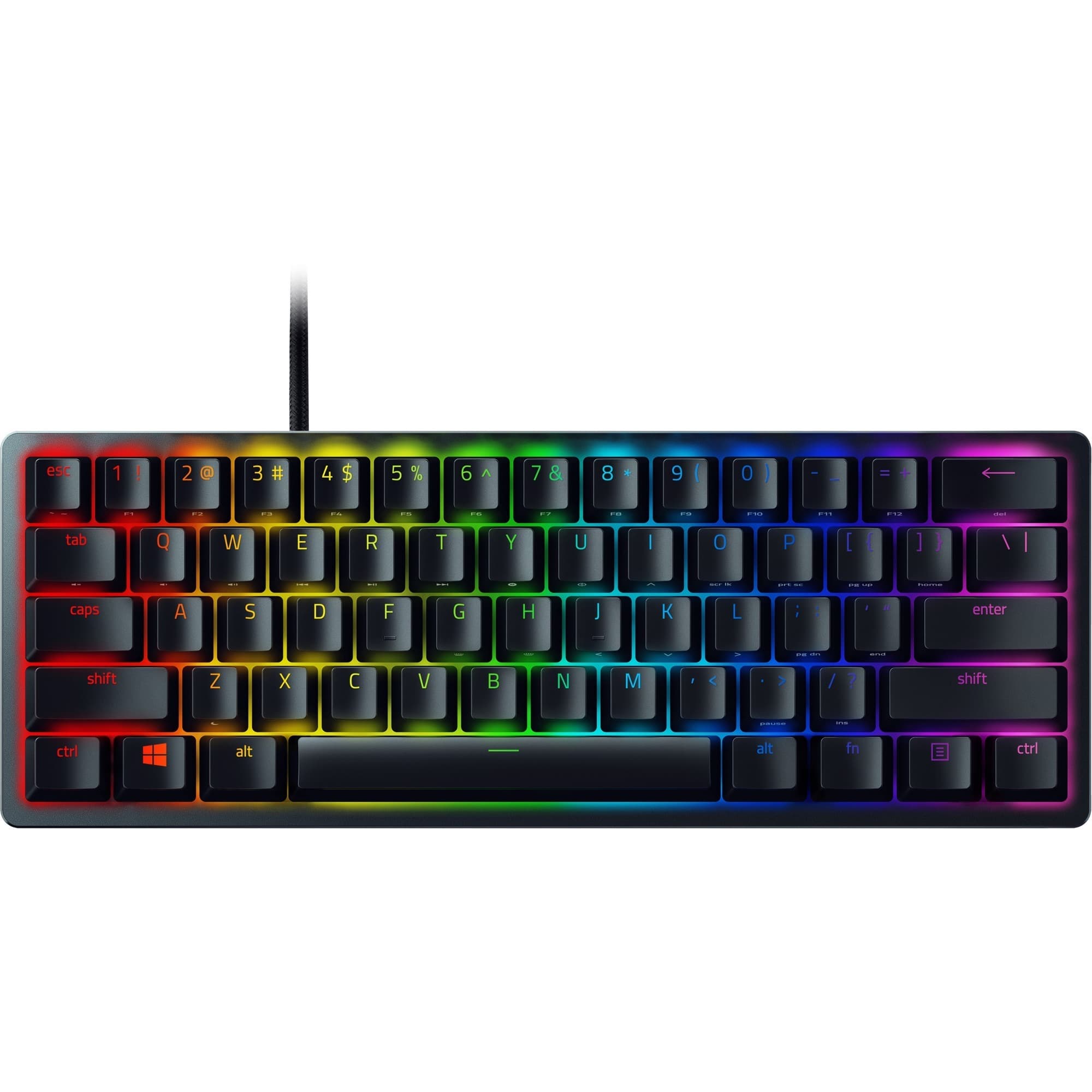 Клавиатура Razer Huntsman Mini (RZ03-03390200-R3M1), геймърска, механична, linear optical суичове, RGB подсветка, US layout, черна, USB