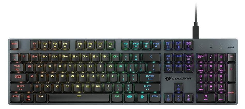 Клавиатура Cougar LUXLIM Gaming, механична, RGB, COUGAR Red Switch, черна, USB