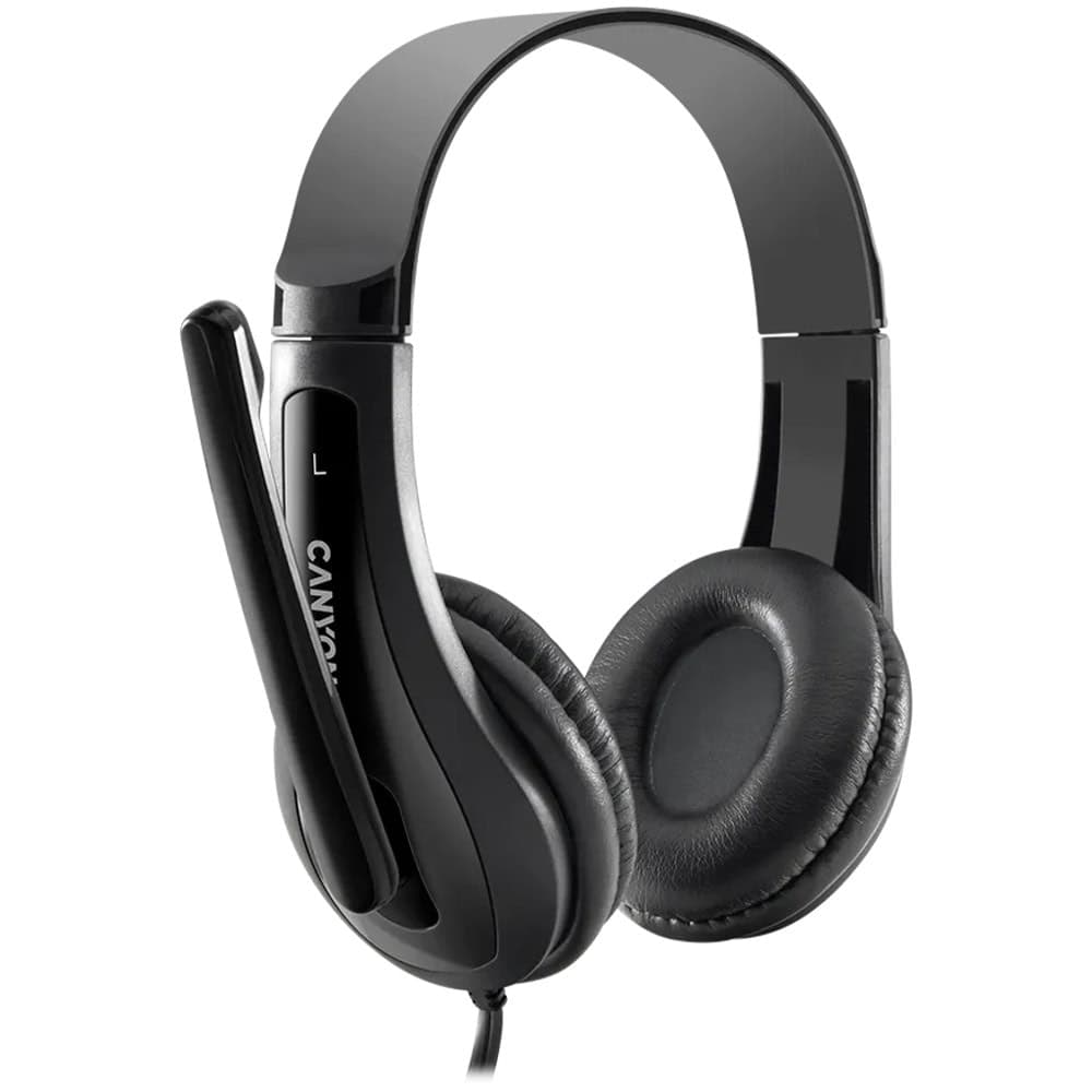Слушалки Canyon HSC-1, микрофон, контрол на звука, 30Hz - 16kHz, 3,5mm жак, черни