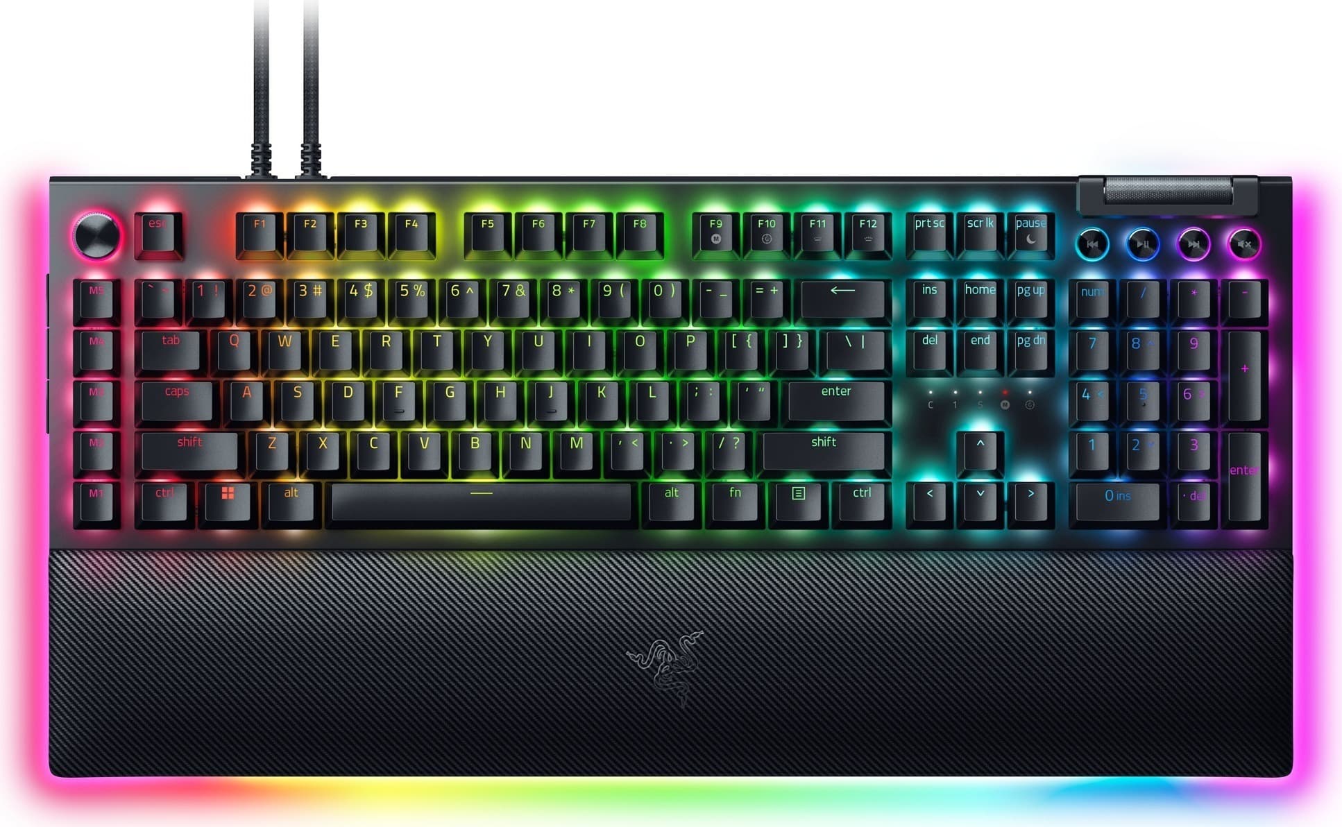 Клавиатура Razer Blackwidow V4 Pro, механична, зелен суич razer, гейминг, Razer Chroma RGB, черна, USB C