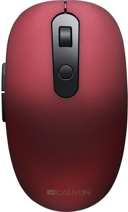 Мишка Canyon CNS-CMSW09R, оптична (1500 dpi), безжична, Bluetooth, 6 бутона, червена