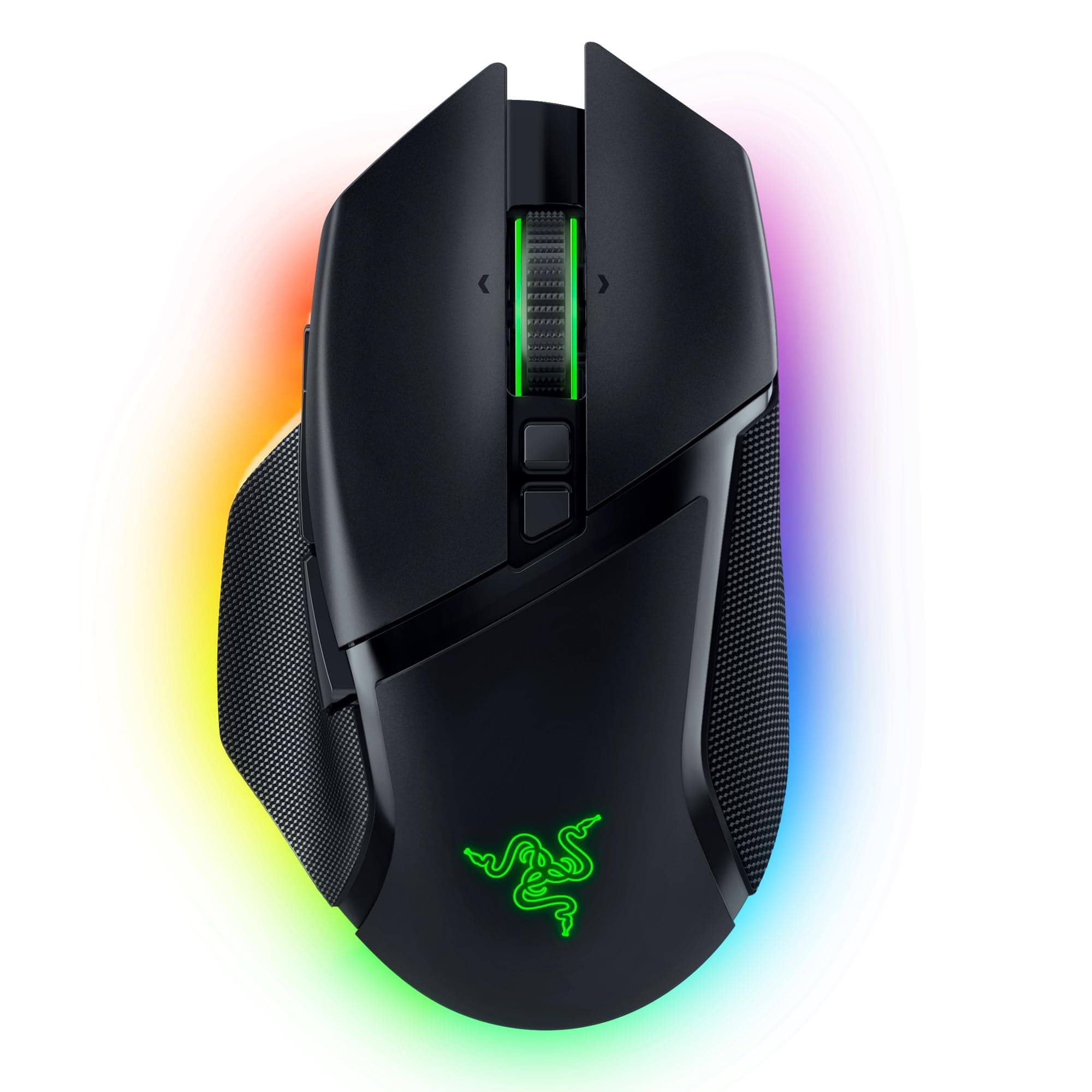 Мишка Razer Basilisk V3 Pro (RZ01-04620100-R3G1), оптична (30000 dpi), безжична, Bluetooth, USB, гейминг, 11 бутона, RGB подсветка, до 90 часа живот на батерията, черна