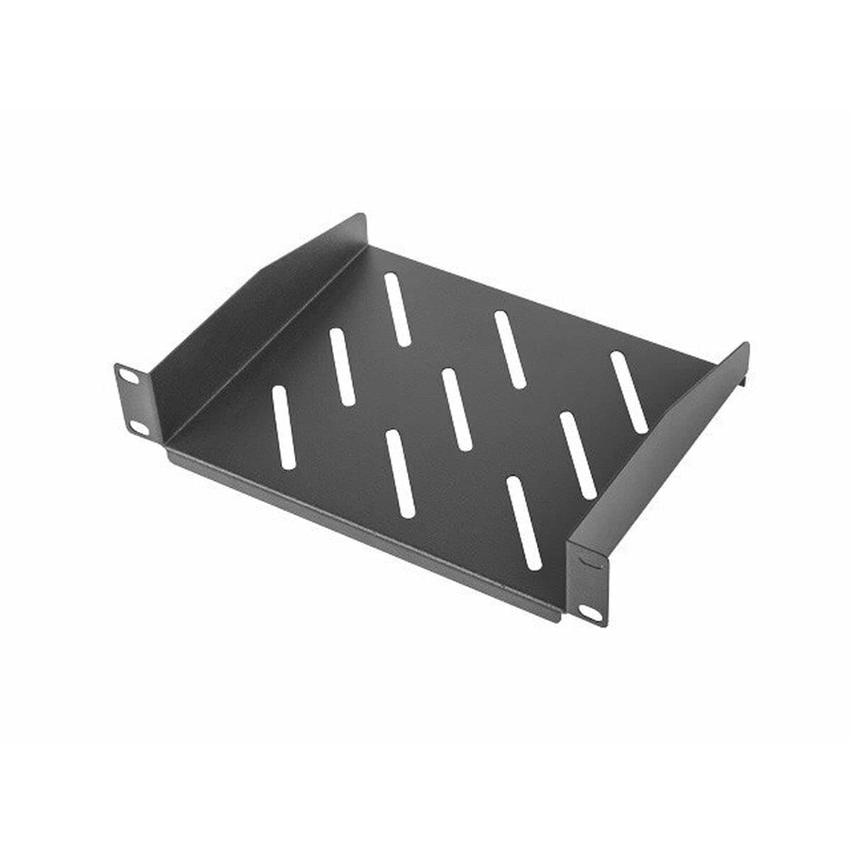 Lanberg 10" fixed shelf 1U / 254x180mm, max load capacity up to 20kg, black