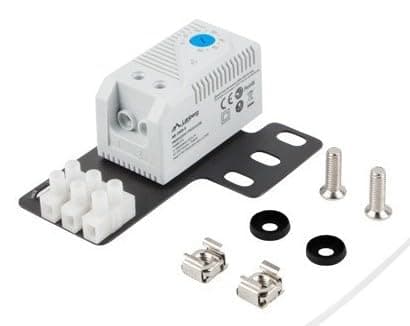 Lanberg closed-loop thermostat 10A for rack cabinets with 19" ear and terminal block, grey