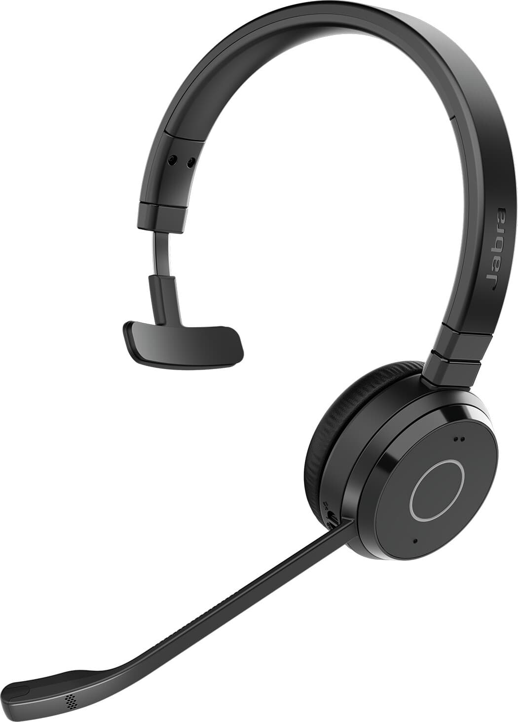 Слушалки Jabra Evolve 65 TE 6693-833-309, безжични/жични, Bluetooth, USB, моно слушалка, до 16 часа време на работа, включен USB bluetooth адаптер Jabra Link 390a, сертифицирани за Microsoft Teams, черни