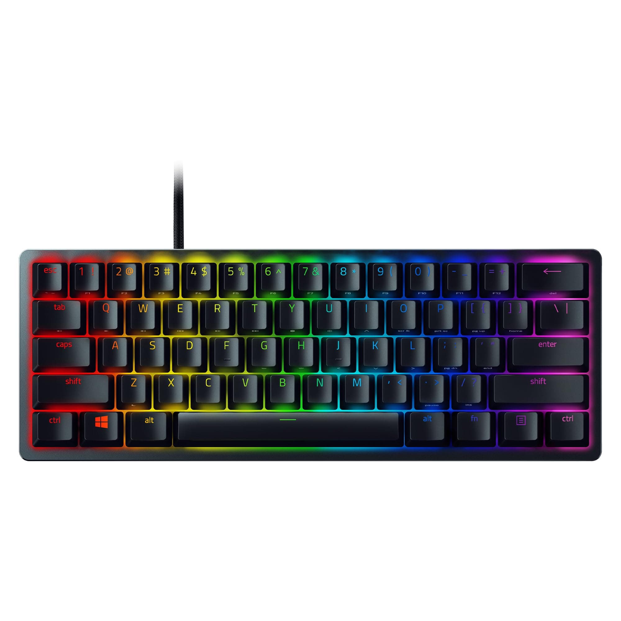 Клавиатура Razer Huntsman Mini (RZ03-03390100-R3M1), геймърска, механична, clicky optical суичове, RGB подсветка, US layout, черна, USB
