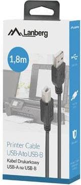 Lanberg Cable USB-A(M)->USB-B(M) 2.0 Ferrite 1.8m Box Black