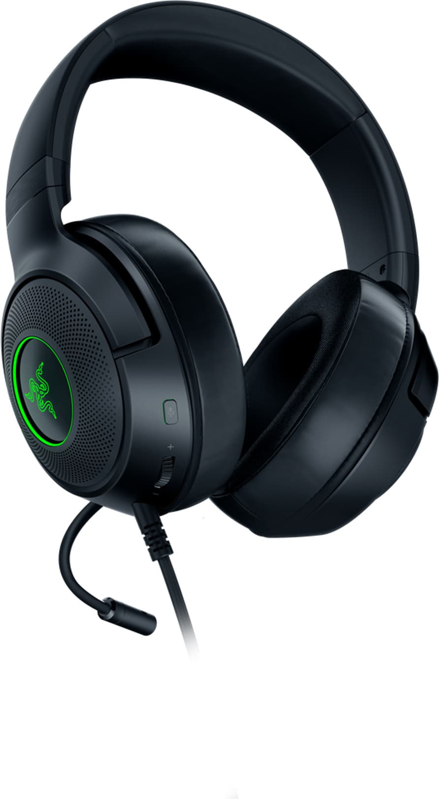 Слушалки Razer Kraken V3 X USB, гейминг, микрофон, 40мм Triforce говорители, контрол на звука и mute бутон, 7.1 Surround Sound, Chroma RGB подсветка, USB, черни