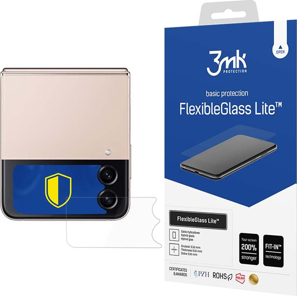 Хибридно стъклено защитно покритие за дисплея на Samsung Galaxy Z Flip 4 - 3mk FlexibleGlass Lite Screen Protector (прозрачен)