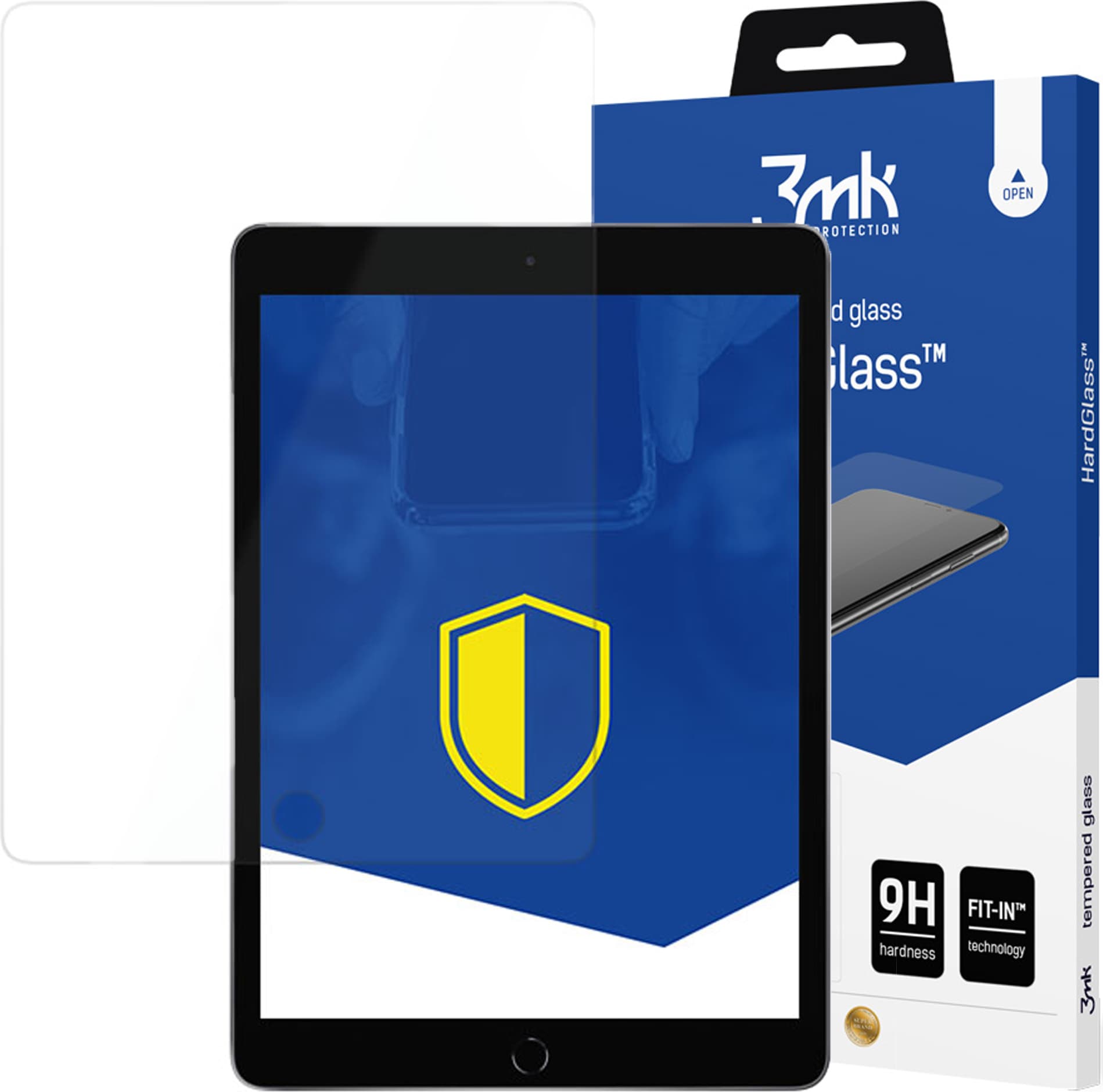 Калено стъклено защитно покритие за дисплея на iPad 9 (2021), iPad 8 (2020), iPad 7 (2019) - 3mk HardGlass Tempered Glass 9H Screen Protector (прозрачен)