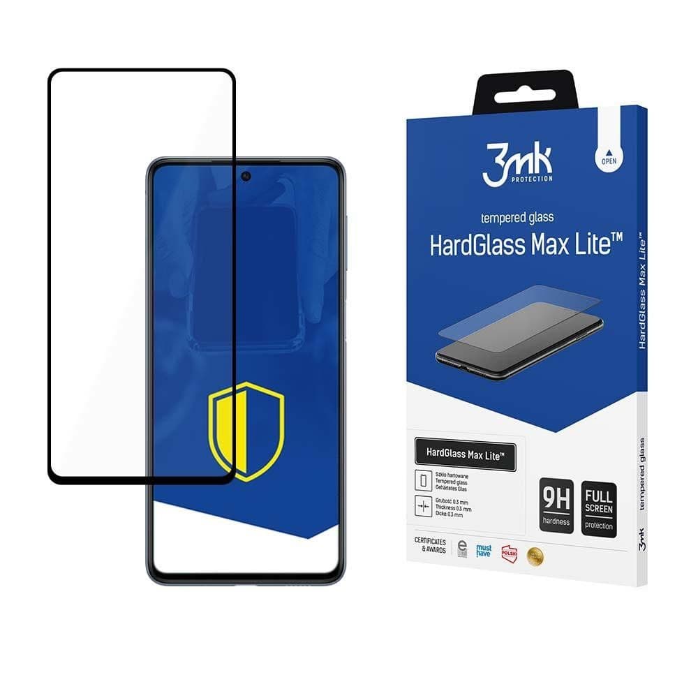 Калено стъклено защитно покритие за дисплея на Samsung Galaxy M53 5G - 3MK HardGlass Max Lite Full Screen Tempered Glass (черен-прозрачен)