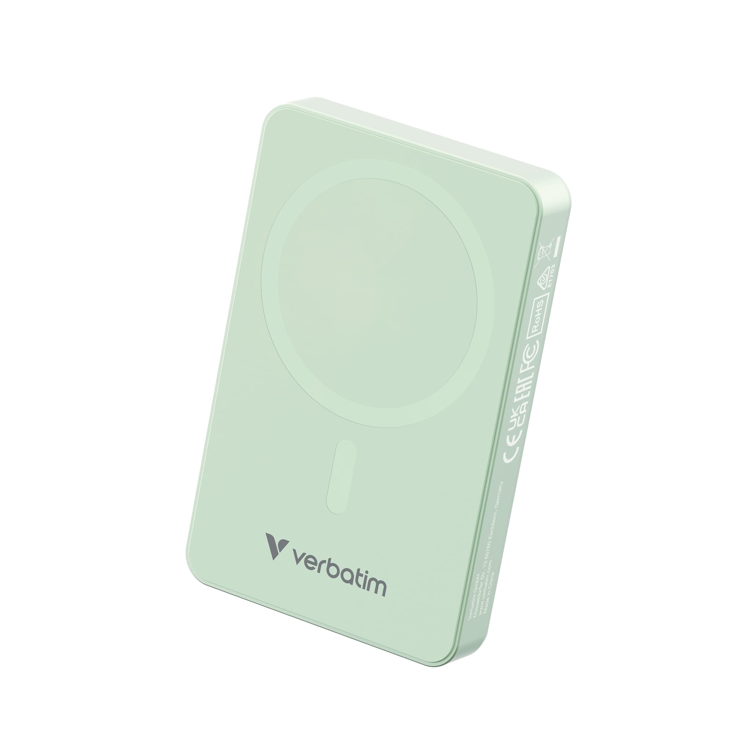 Verbatim Charge 'n' Go Essentials Power Bank Магнитна безжична 10000mAh зелена