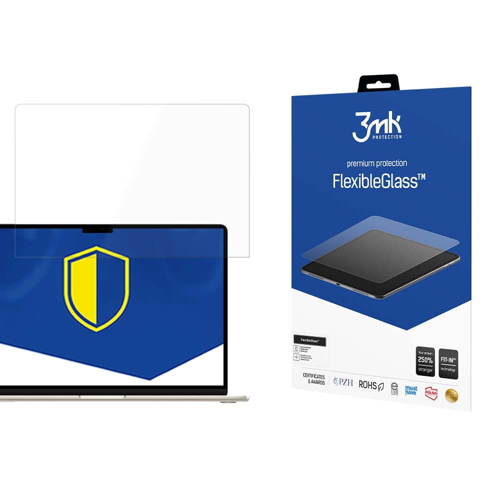 Хибридно стъклено защитно покритие за дисплея на MacBook Air 15 M2 (2023) - 3mk FlexibleGlass Screen Protector (прозрачен)