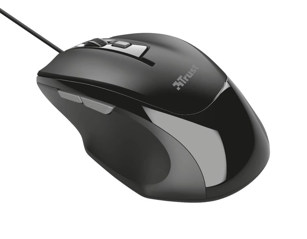 Мишка TRUST Voca Comfort, оптична (2400dpi), 6 бутона, 160 cm кабел, USB, черна