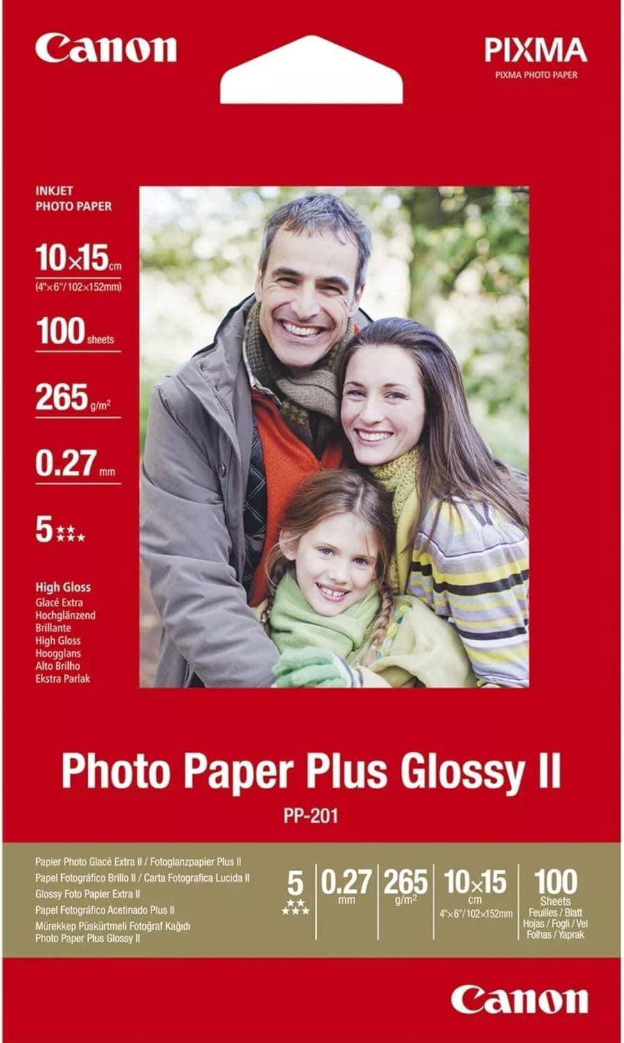 Canon Plus Glossy II PP-201, 10x15 cm, 100 sheets