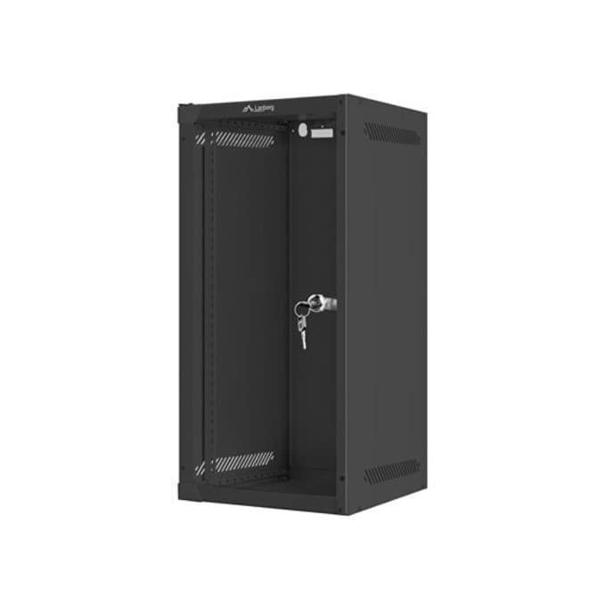 Lanberg rack cabinet 10" wall-mount 12U/280x310 (flat pack) with glass door black