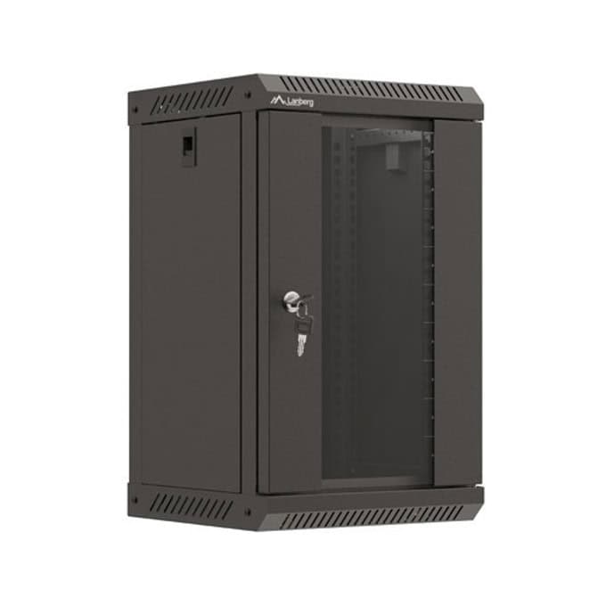Lanberg rack cabinet 10" wall-mount 9U/300x300 (flat pack) with glass door black