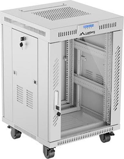 Lanberg rack cabinet 19" free-standing 15U/600x600 (flat pack) with glass door lcd grey v2