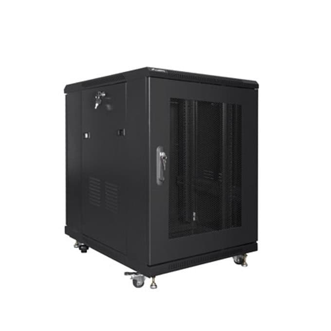 Lanberg rack cabinet 19" free-standing 15U/600x800 (flat pack) with mesh door black