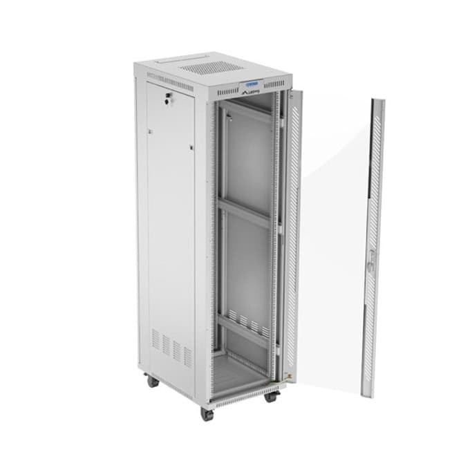 Lanberg rack cabinet 19" free-standing 42U/600x800 (flat pack) with glass door lcd grey v2