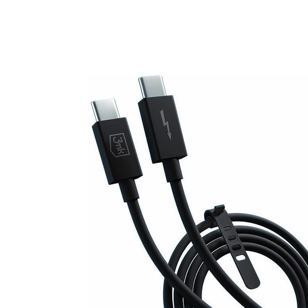 USB-C към USB-C кабел с Thunderbolt 4 (100 см) - 3MK Hyper Thunderbolt 4 Cable (черен)