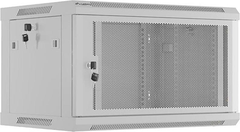 Lanberg rack cabinet 19" wall-mount 6U/600x450 with perforated door grey (flat pack)