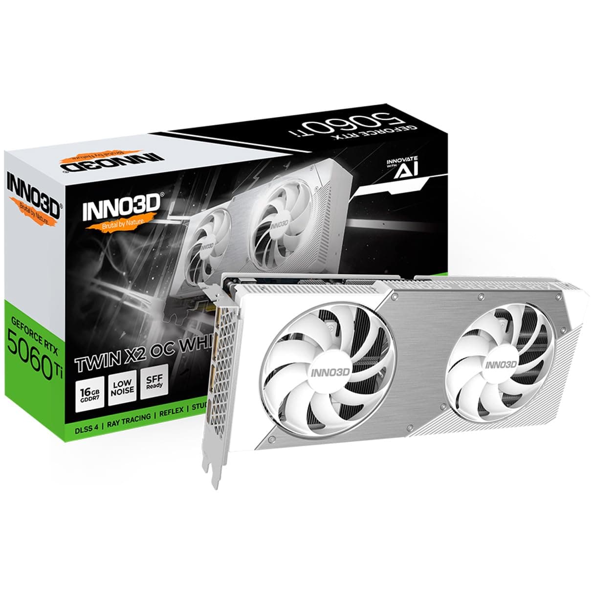 Inno3D GeForce RTX 5060 Ti 16GB GDDR7 Twin X2 OC Бяла