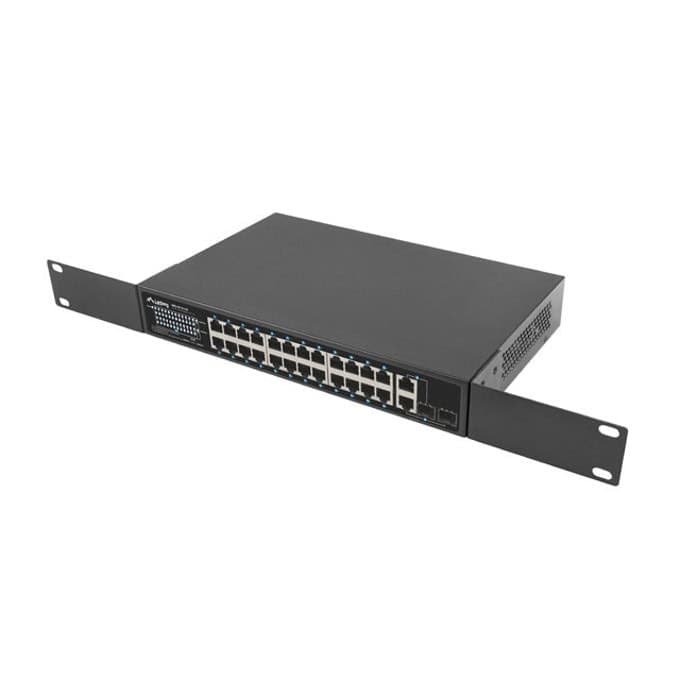 Lanberg switch 24x 100mb poe+/2x combo rack 19" gigabit ethernet 360w v2