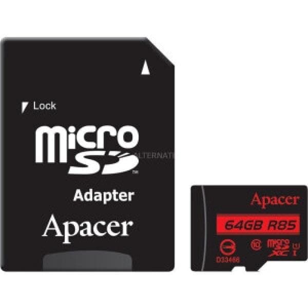 Apacer 64GB microSDHC/SDXC UHS-I U1 V10 A1 (1 adapter)