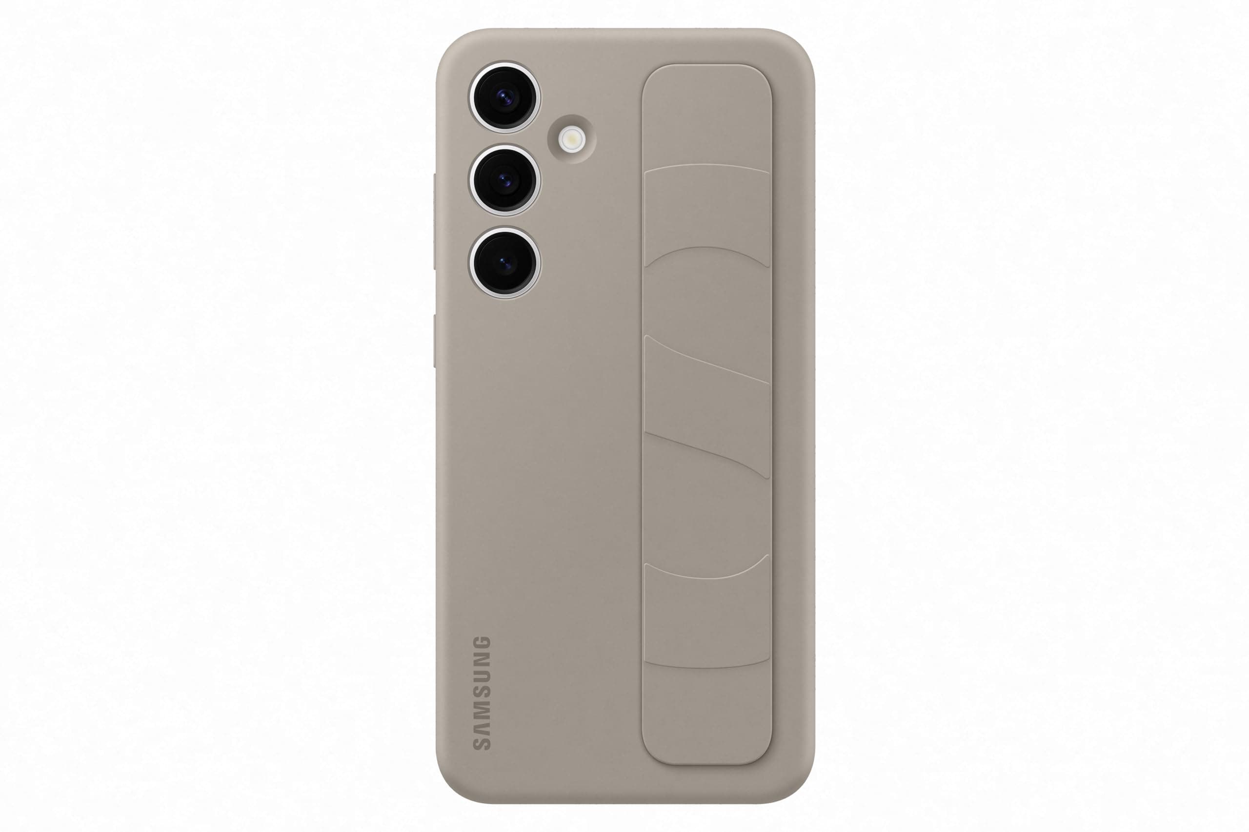 Калъф за Samsung Galaxy S24+, силиконов, Samsung Standing Grip, с поставка, кафяв