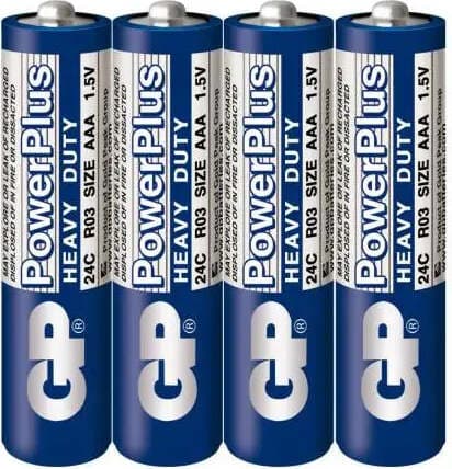 Цинк карбонова батерия GP POWERPLUS R03 AAA 4 бр. shrink 1.5V