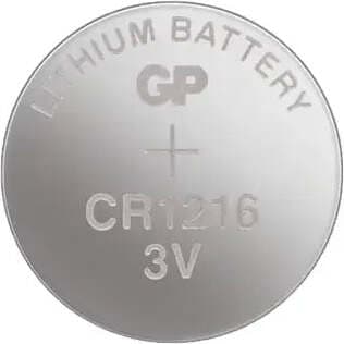 Литиева бутонна батерия GP CR-1216, 3V, 5 бр. в блистер, цена за 1 бр.