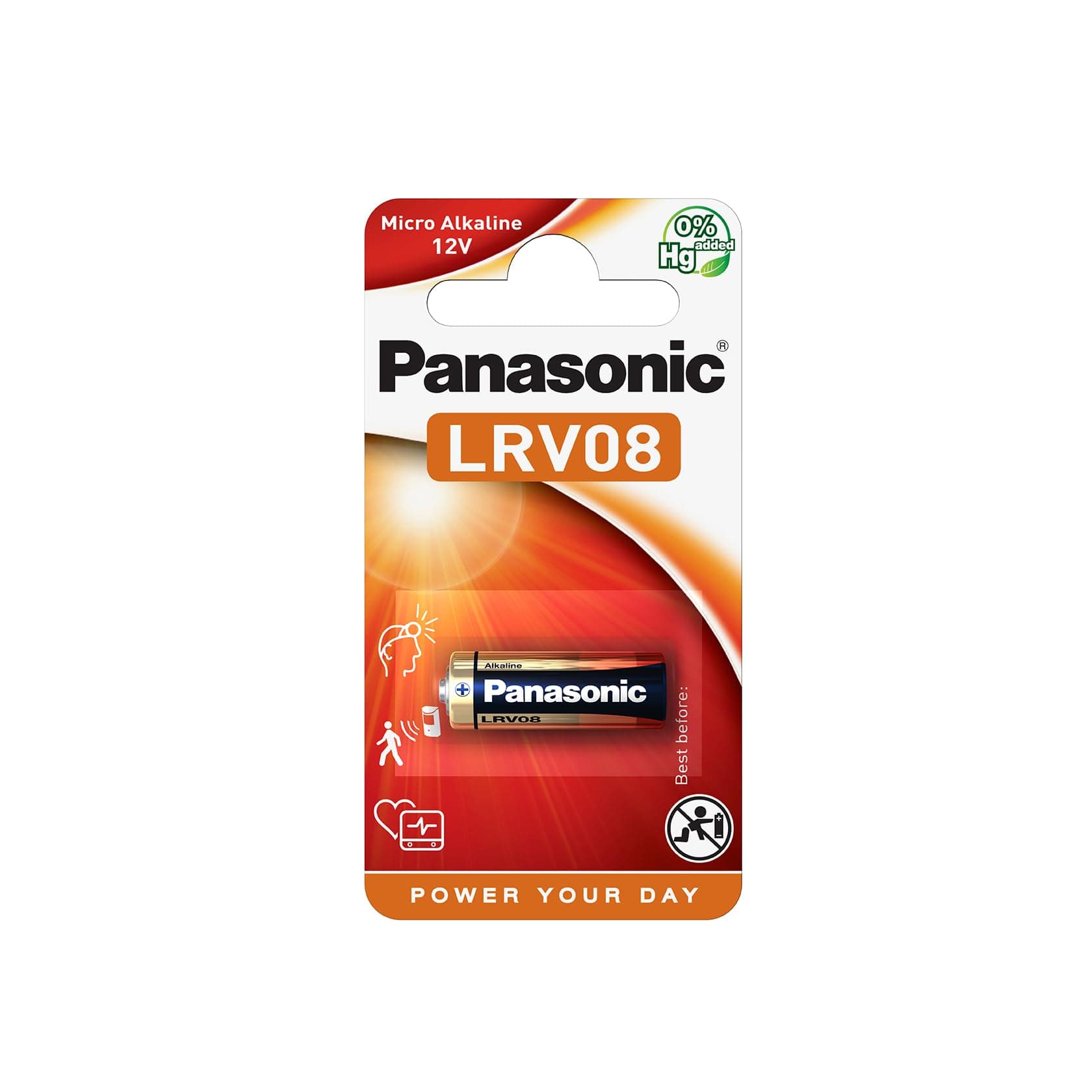 Алкална батерия PANASONIC А23 LRV08, 12V, За аларми, 1бр. блистер