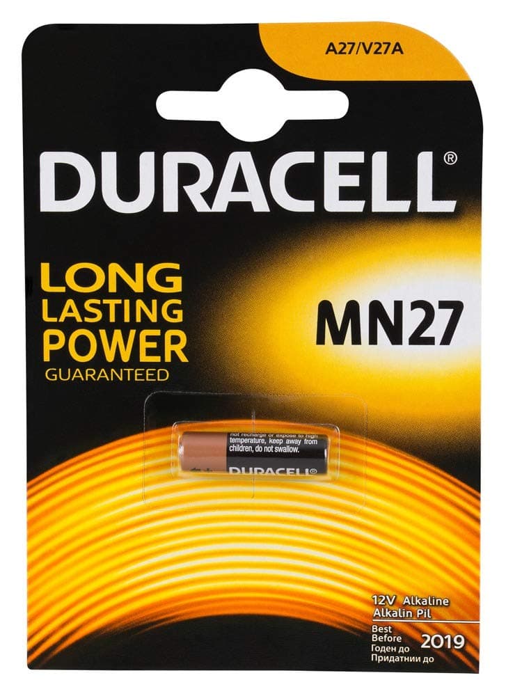 Алкална батерия DURACELL 12 V 1 бр. в опаковка за аларми А27 LR27 MN27
