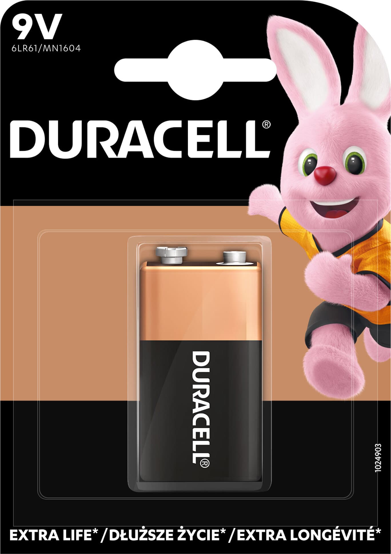 Алкална батерия 6LF22 R22 9V 1pk блистер BASIC DURACELL