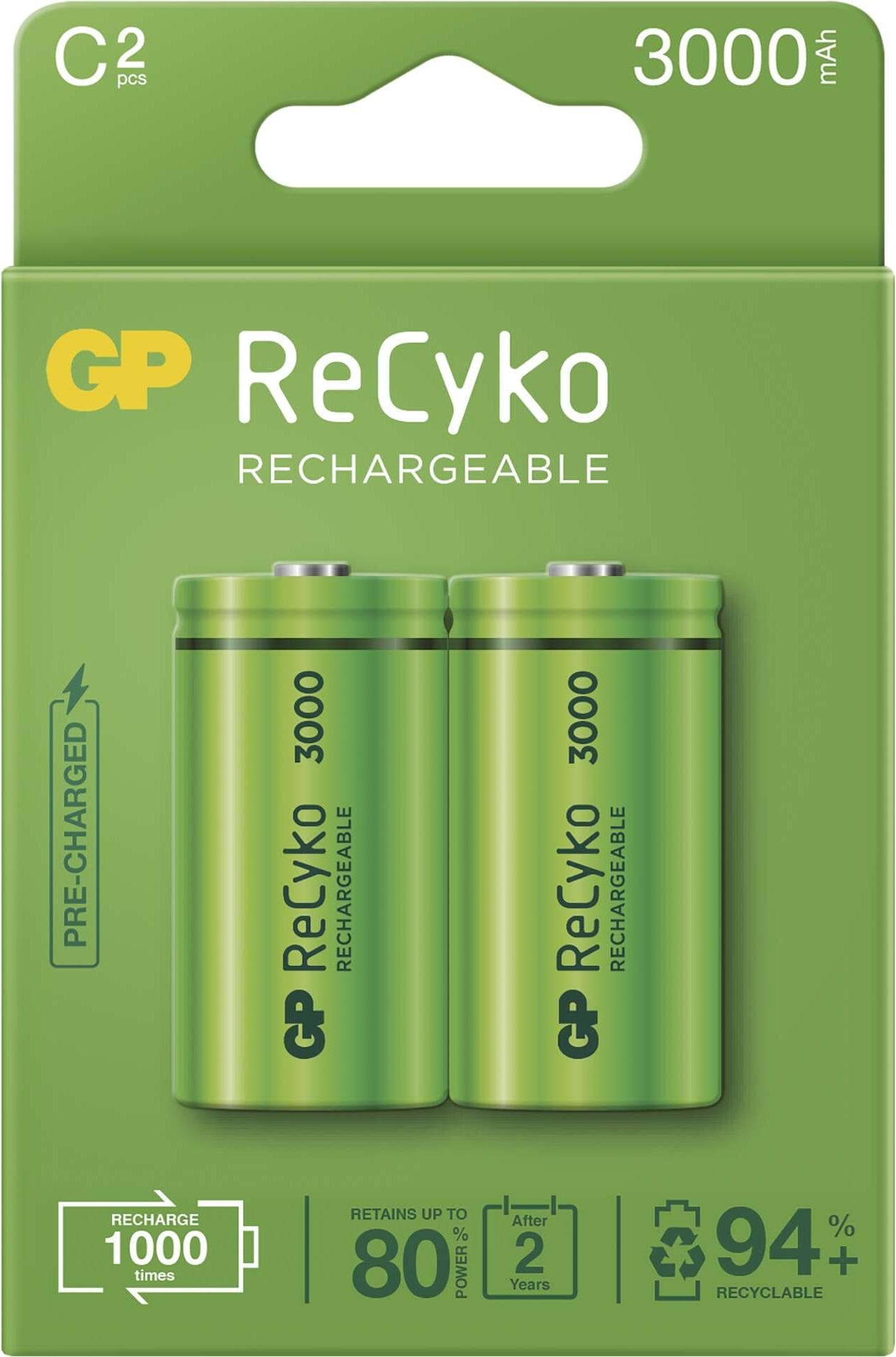 Акумулаторна Батерия ReCyko, Size C, LR14, 3000mAh, 1.2V