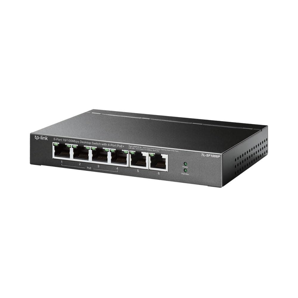 Суич TP-Link - TL-SF1006P, 6 порта, черен