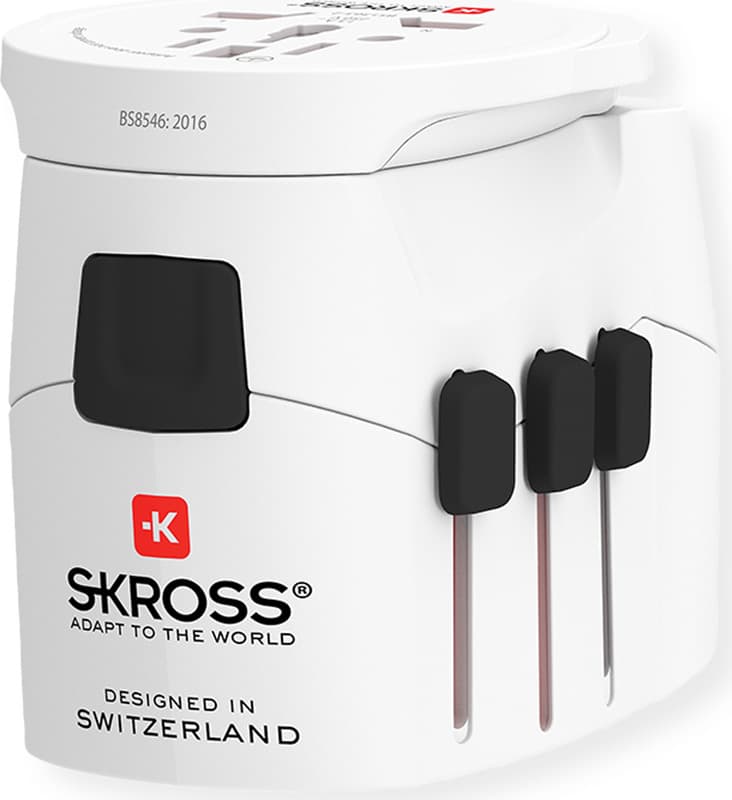 Адаптер SKROSS PRO Light, 2 x USB-A, World, Бял