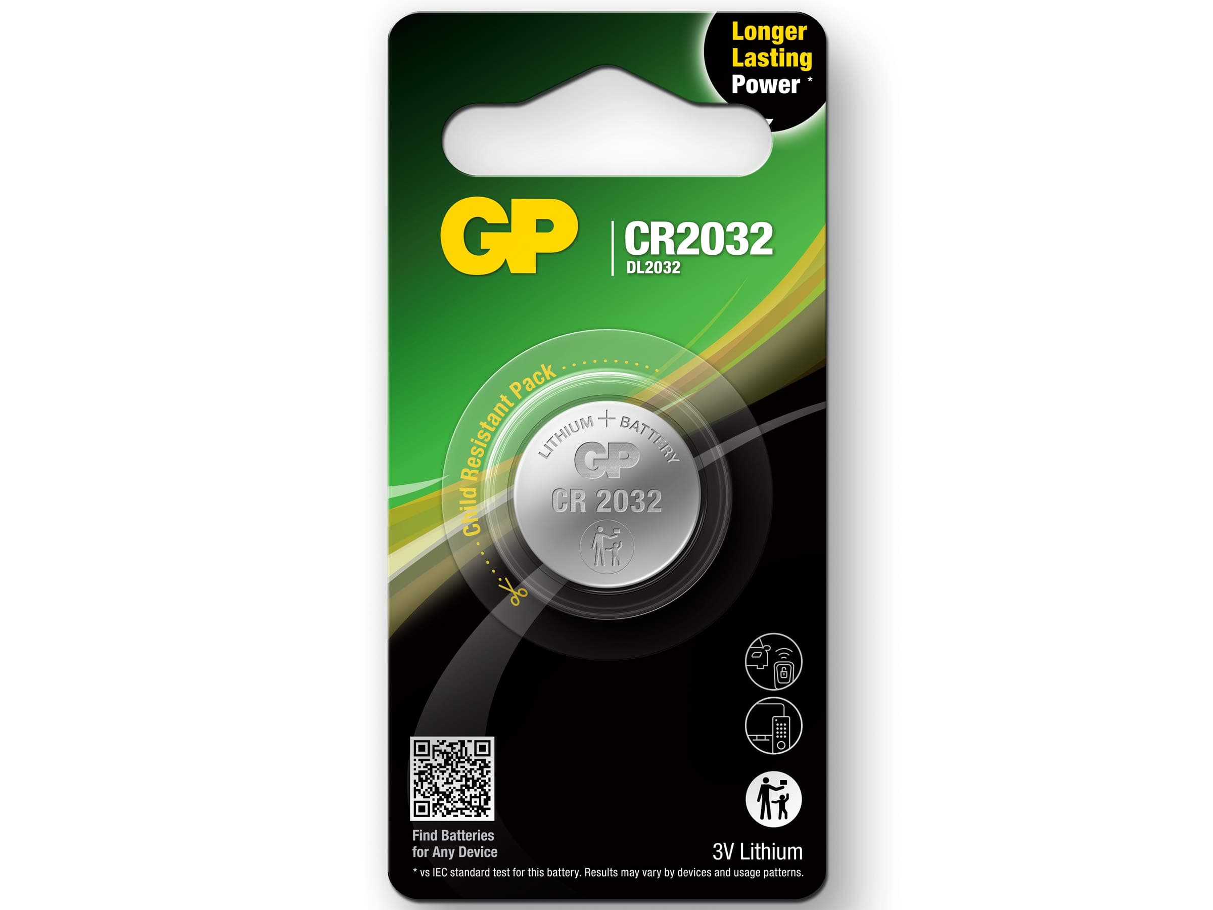 Бутонна батерия литиева GP CR2032 3V 1бр. /1pk/ GP